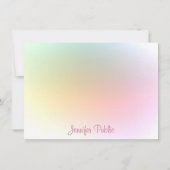 Modernes, farbenfrohe Vorlage Handgeschriebenes Sk (Rückseite)