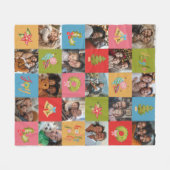 Modernes, farbenfrohe Weihnachtsfamilie Foto Keepa Fleecedecke (Vorderseite (Horizontal))