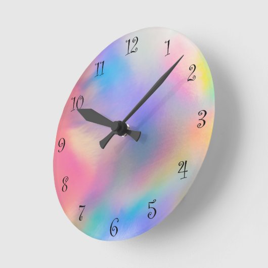 Modernes farbenfroher Regenbogen Galaxie Runde Wanduhr (Winkel)