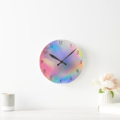 Modernes farbenfroher Regenbogen Galaxie Runde Wanduhr (Zuhause)