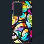 Modernes, farbenfrohes Abstrakt-gestanztes Glasdes Samsung Galaxy Hülle<br><div class="desc">Bild eines Buntglasdesigns. Cool modernes Design.</div>
