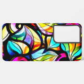 Modernes, farbenfrohes Abstrakt-gestanztes Glasdes Samsung Galaxy Hülle (Linke Seite)