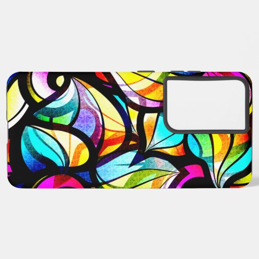 Modernes, farbenfrohes Abstrakt-gestanztes Glasdes Samsung Galaxy Hülle (Linke Seite)