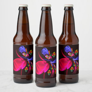 Modernes, farbenfrohes Abstraktes Kunstmuster #06 Bierflaschenetikett