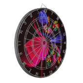 Modernes, farbenfrohes Abstraktes Kunstmuster #06 Dartscheibe (Vorderseite Links)