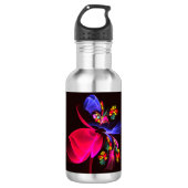 Modernes, farbenfrohes Abstraktes Kunstmuster #06 Edelstahlflasche (Vorderseite)