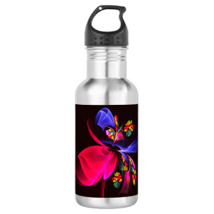 Modernes, farbenfrohes Abstraktes Kunstmuster #06 Edelstahlflasche