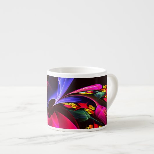 Modernes, farbenfrohes Abstraktes Kunstmuster #06 Espressotasse (Vorderseite Rechts)