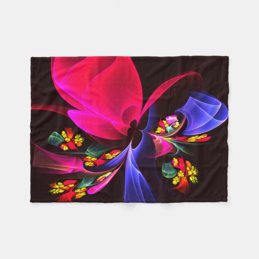 Modernes, farbenfrohes Abstraktes Kunstmuster #06 Fleecedecke (Vorderseite (Horizontal))