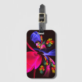 Modernes, farbenfrohes Abstraktes Kunstmuster #06 Gepäckanhänger (Vorderseite Vertikal)