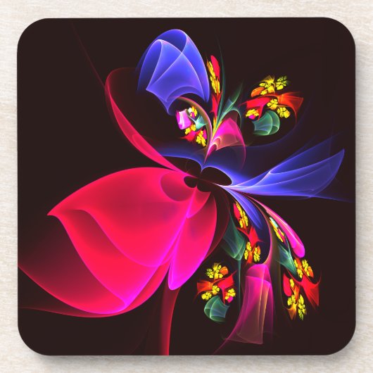 Modernes, farbenfrohes Abstraktes Kunstmuster #06 Getränkeuntersetzer (Vorderseite)