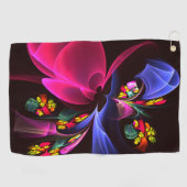 Modernes, farbenfrohes Abstraktes Kunstmuster #06 Golfhandtuch (Horizontal)