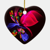 Modernes, farbenfrohes Abstraktes Kunstmuster #06 Keramik Ornament (Hinten)