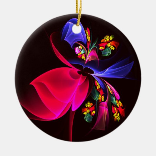 Modernes, farbenfrohes Abstraktes Kunstmuster #06 Keramik Ornament (Vorne)