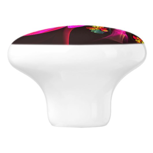 Modernes, farbenfrohes Abstraktes Kunstmuster #06 Keramikknauf (Seitenansicht)