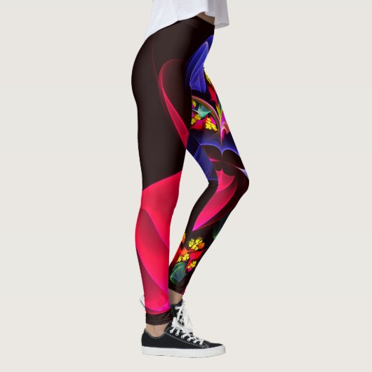 Modernes, farbenfrohes Abstraktes Kunstmuster #06 Leggings (Rechts)
