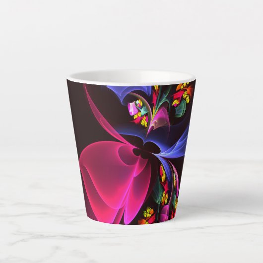 Modernes, farbenfrohes Abstraktes Kunstmuster #06 Milchtasse (Vorderseite)