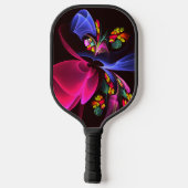 Modernes, farbenfrohes Abstraktes Kunstmuster #06 Pickleball Schläger (Rückseite)