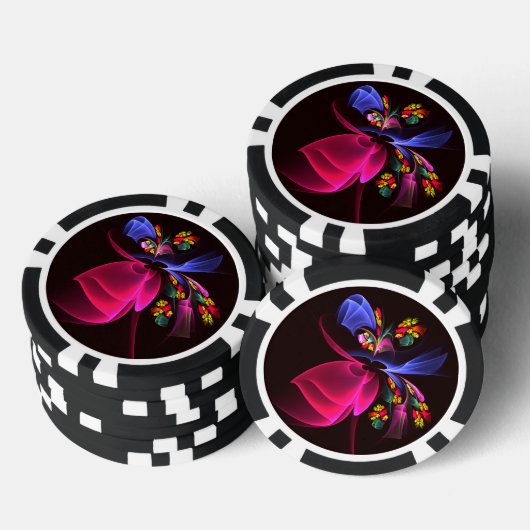 Modernes, farbenfrohes Abstraktes Kunstmuster #06 Pokerchips (Stapel)