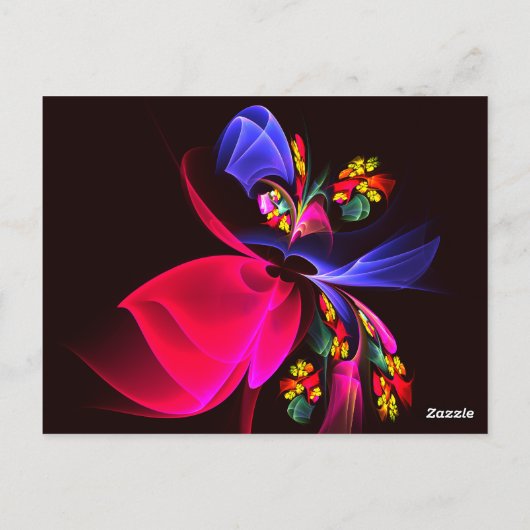 Modernes, farbenfrohes Abstraktes Kunstmuster #06 Postkarte (Rückseite)