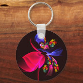 Modernes, farbenfrohes Abstraktes Kunstmuster #06 Schlüsselanhänger (Vorderseite)