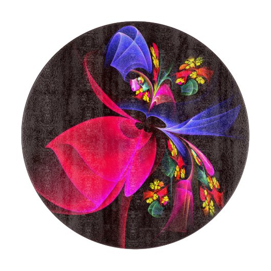 Modernes, farbenfrohes Abstraktes Kunstmuster #06 Schneidebrett (Vorderseite)