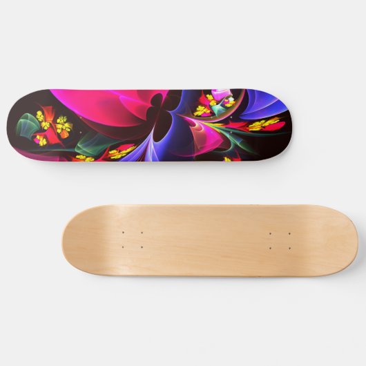 Modernes, farbenfrohes Abstraktes Kunstmuster #06 Skateboard (Horizontal)