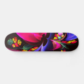 Modernes, farbenfrohes Abstraktes Kunstmuster #06 Skateboard (Horizontal)