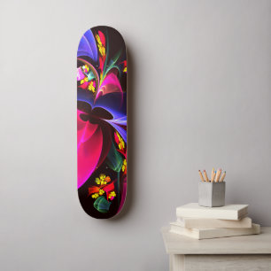 Modernes, farbenfrohes Abstraktes Kunstmuster #06 Skateboard