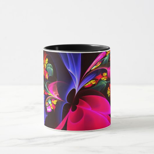 Modernes, farbenfrohes Abstraktes Kunstmuster #06 Tasse (Zentrum)