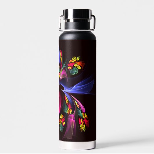 Modernes, farbenfrohes Abstraktes Kunstmuster #06 Trinkflasche (Rückseite)