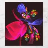 Modernes, farbenfrohes Abstraktes Kunstmuster #06 Weinetikett (Einzelnes Label)