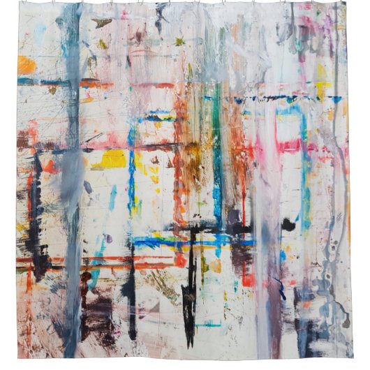 Modernes, farbenfrohes Ambiente.Kunst, zeitgenössi Duschvorhang (Vorderseite)