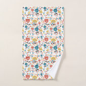 Modernes, farbenfrohes Blumenmuster aus dem Mittel Badhandtuch Set (Handtuch)