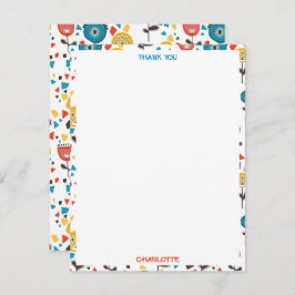 Modernes, farbenfrohes Blumenmuster aus dem Mittel Dankeskarte