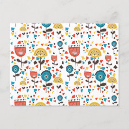 Modernes, farbenfrohes Blumenmuster aus dem Mittel Feiertagspostkarte