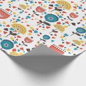 Modernes, farbenfrohes Blumenmuster aus dem Mittel Geschenkpapier (Ecke)