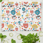 Modernes, farbenfrohes Blumenmuster aus dem Mittel Geschirrtuch (Gefaltet)