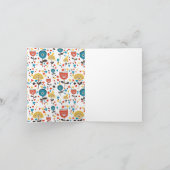 Modernes, farbenfrohes Blumenmuster aus dem Mittel Karte (Innenseite)