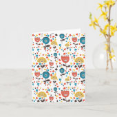 Modernes, farbenfrohes Blumenmuster aus dem Mittel Karte (Gelbe Blume)