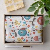 Modernes, farbenfrohes Blumenmuster aus dem Mittel Seidenpapier (Geschenk)