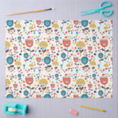 Modernes, farbenfrohes Blumenmuster aus dem Mittel Seidenpapier (Basteln)