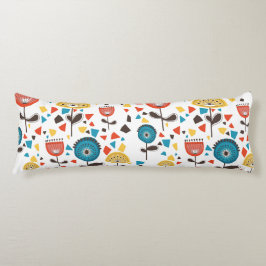 Modernes, farbenfrohes Blumenmuster aus dem Mittel Seitenschläferkissen