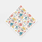 Modernes, farbenfrohes Blumenmuster aus dem Mittel Serviette (Ecke)