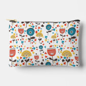 Modernes, farbenfrohes Blumenmuster aus dem Mittel Zubehörtasche (Vorderseite)