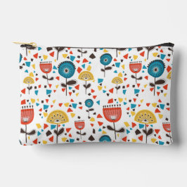 Modernes, farbenfrohes Blumenmuster aus dem Mittel Zubehörtasche