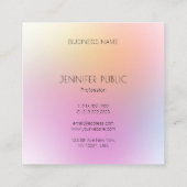 Modernes, farbenfrohes Design Elegant Quadratische Visitenkarte (Rückseite)