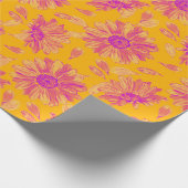 Modernes, farbenfrohes, florales Muster Geschenkpapier (Ecke)