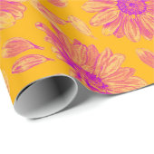 Modernes, farbenfrohes, florales Muster Geschenkpapier (Rolleneckpunkt)