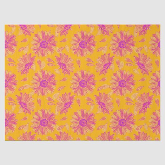 Modernes, farbenfrohes, florales Muster Seidenpapier (Vorderseite)